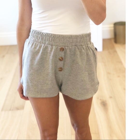 TOLEDO Gray Button Lounge Shorts - Picture 5 of 5